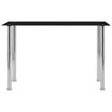 vidaXL Dining Table 120x60x75 cm Tempered Glass Black