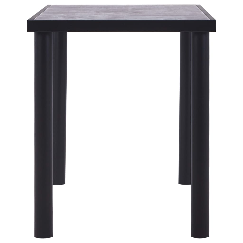 vidaXL Eettafel 120x60x75 cm MDF zwart en betongrijs