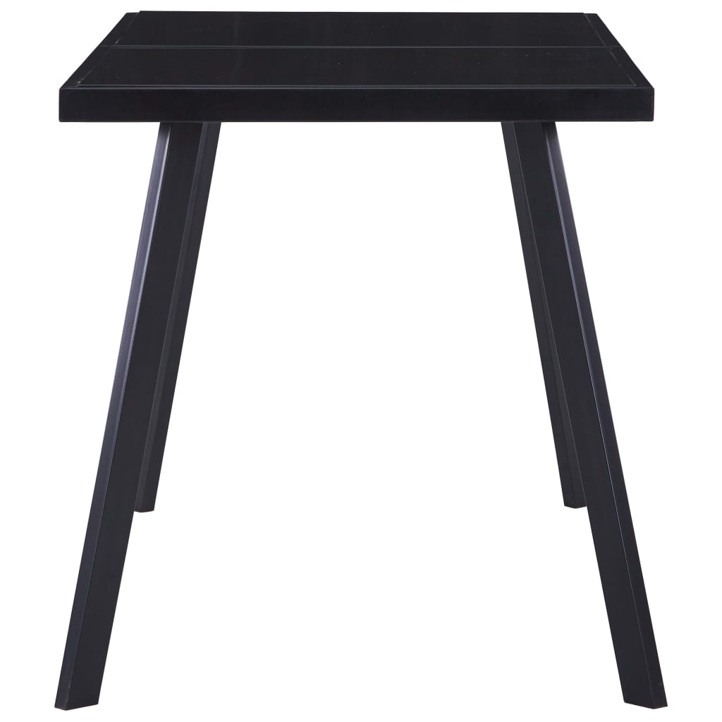 vidaXL Eettafel 140x70x75 cm gehard glas zwart