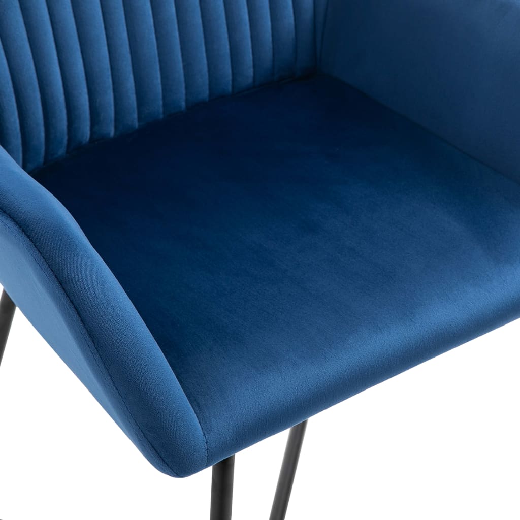 vidaXL Eetkamerstoelen 2 st fluweel bleu