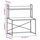 vidaXL Computerbureau 120x60x138 cm wit