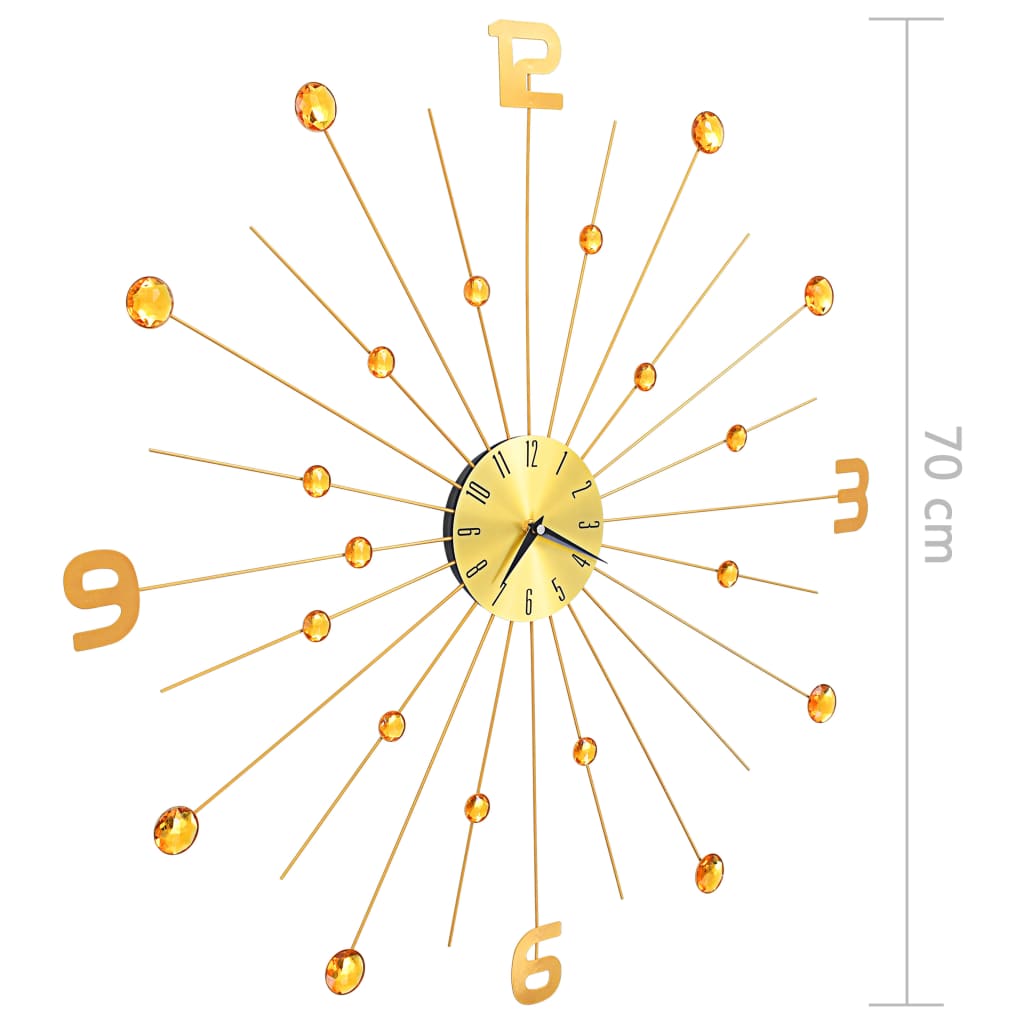 vidaXL Wall clock 70 cm metal gold-colored
