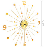 vidaXL Wall clock 70 cm metal gold-colored