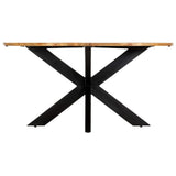 vidaXL Eettafel rond 150x76 cm massief mangohout