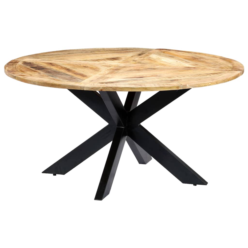 vidaXL Eettafel rond 150x76 cm massief mangohout