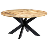 vidaXL Eettafel rond 150x76 cm massief mangohout