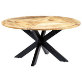 vidaXL Eettafel rond 150x76 cm massief mangohout