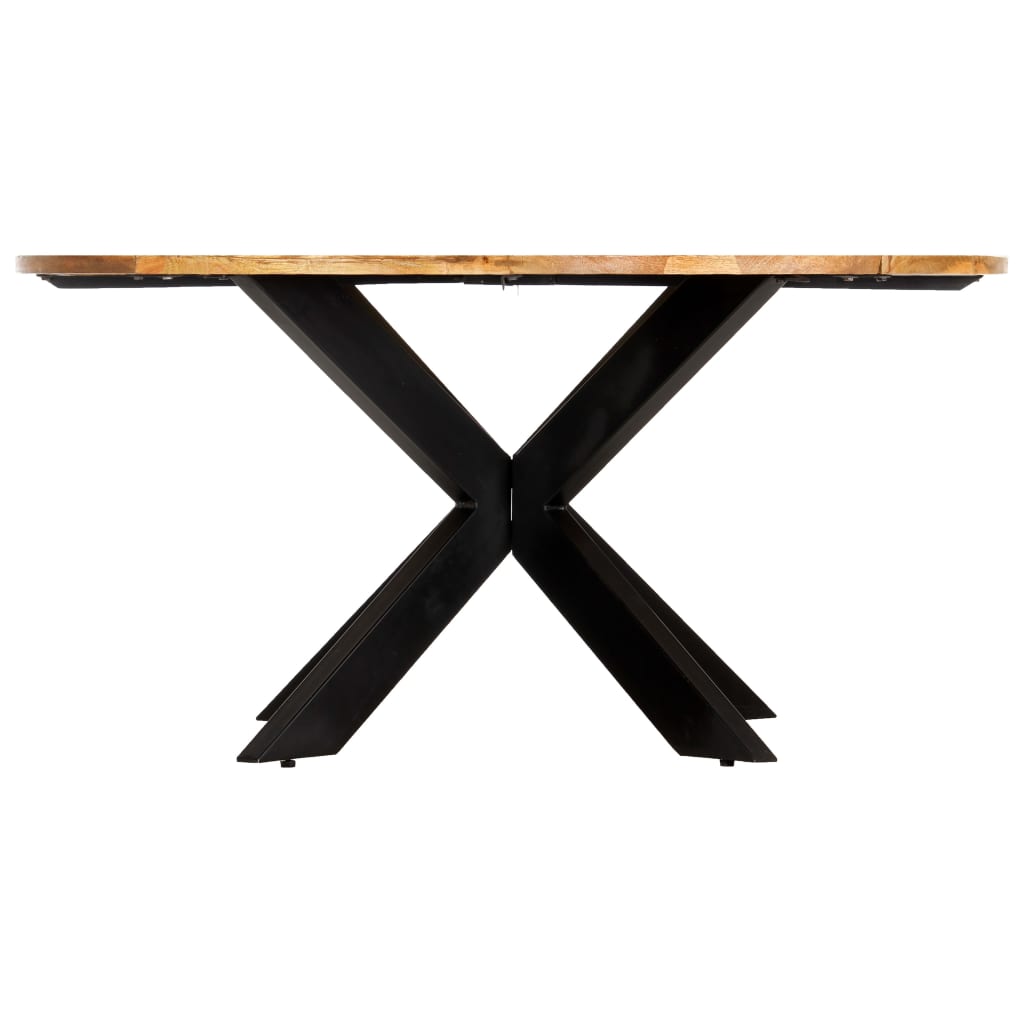 vidaXL Eettafel rond 150x76 cm massief mangohout