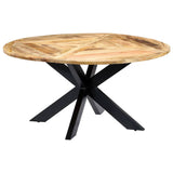 vidaXL Eettafel rond 150x76 cm massief mangohout