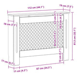 vidaXL Radiatorombouw 112x19x81,5 cm MDF wit