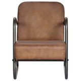 vidaXL Recliner Genuine Leather Light Brown