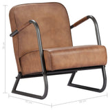 vidaXL Recliner Genuine Leather Light Brown