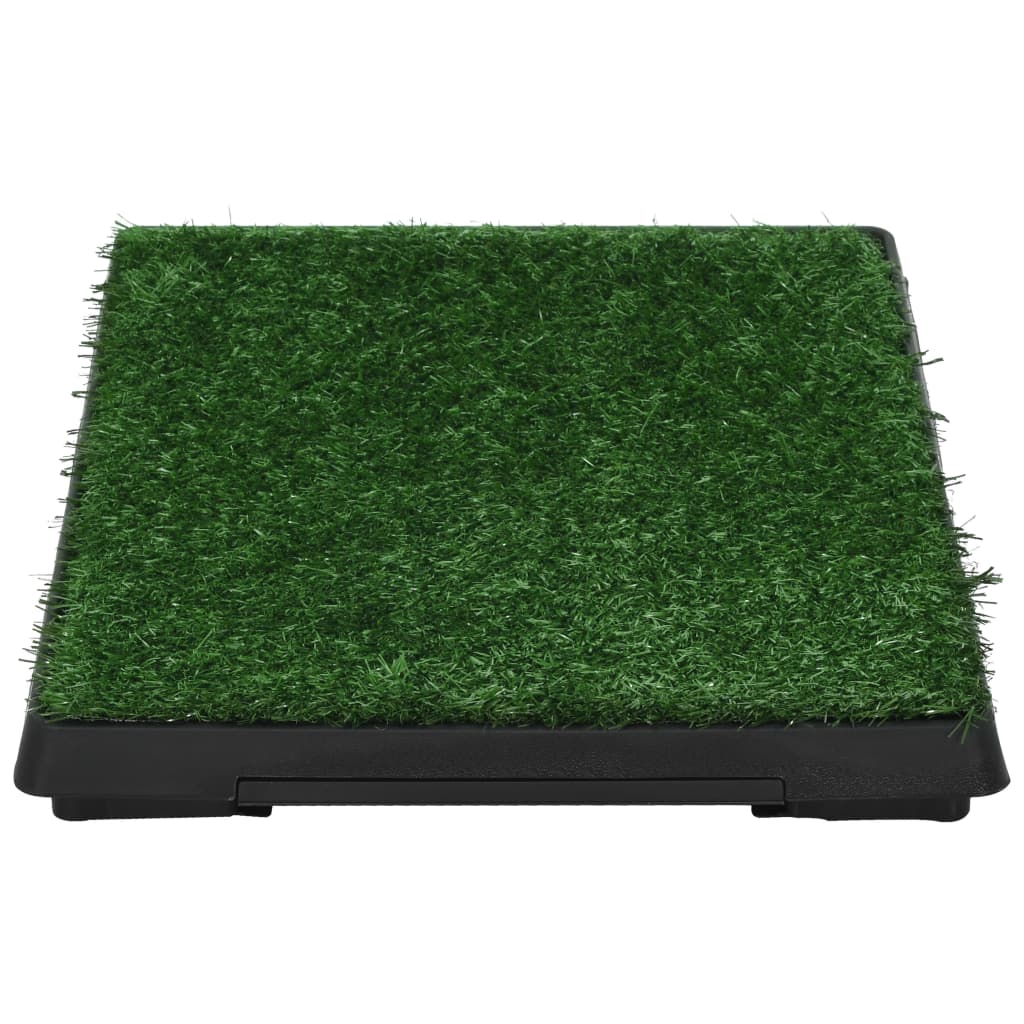 vidaXL Huisdierentoilet met bak en kunstgras 63x50x7 cm groen