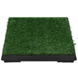 vidaXL Huisdierentoilet met bak en kunstgras 63x50x7 cm groen