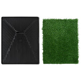 vidaXL Huisdierentoilet met bak en kunstgras 63x50x7 cm groen