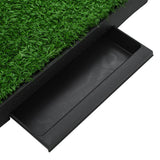 vidaXL Huisdierentoilet met bak en kunstgras 63x50x7 cm groen