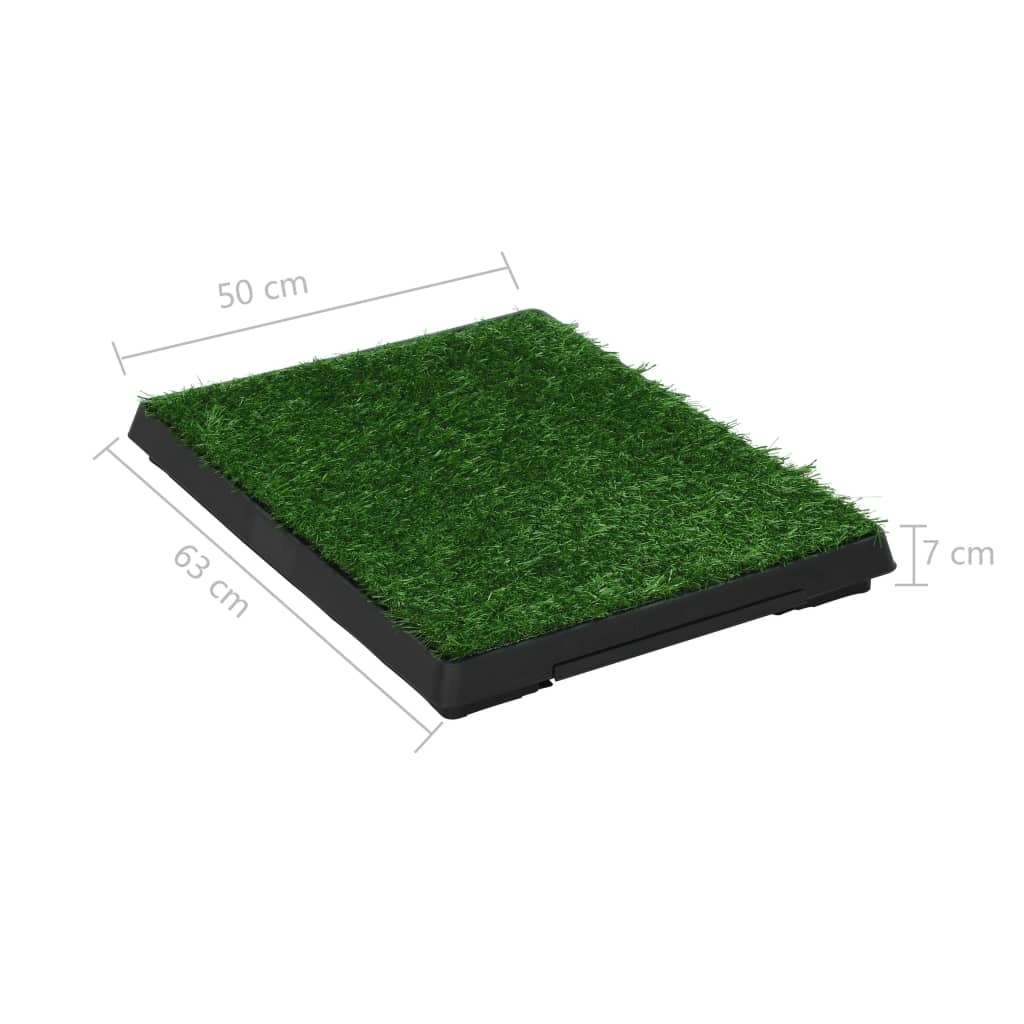 vidaXL Huisdierentoilet met bak en kunstgras 63x50x7 cm groen