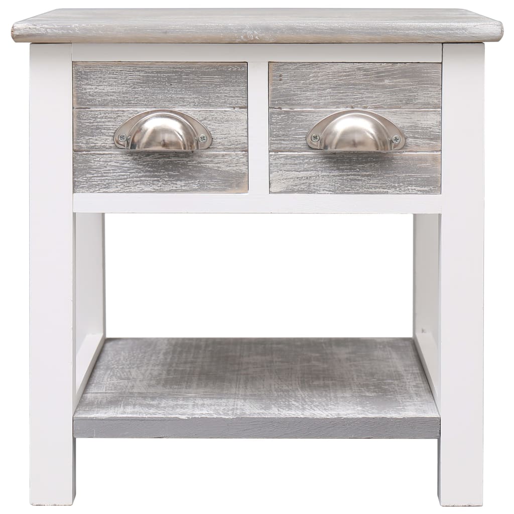 vidaXL Bijzettafel 40x40x40 cm paulowniahout grijs