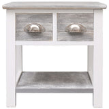 vidaXL Bijzettafel 40x40x40 cm paulowniahout grijs