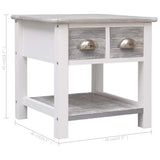 vidaXL Bijzettafel 40x40x40 cm paulowniahout grijs