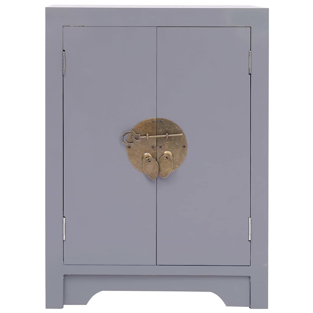 vidaXL Nachtkastje 38x28x52 cm paulowniahout grijs