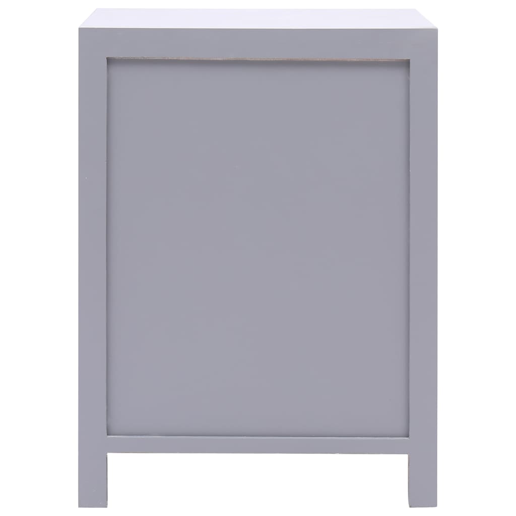 vidaXL Nachtkastje 38x28x52 cm paulowniahout grijs