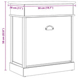 vidaXL Schoenenkast 50x28x58 cm paulowniahout grijs