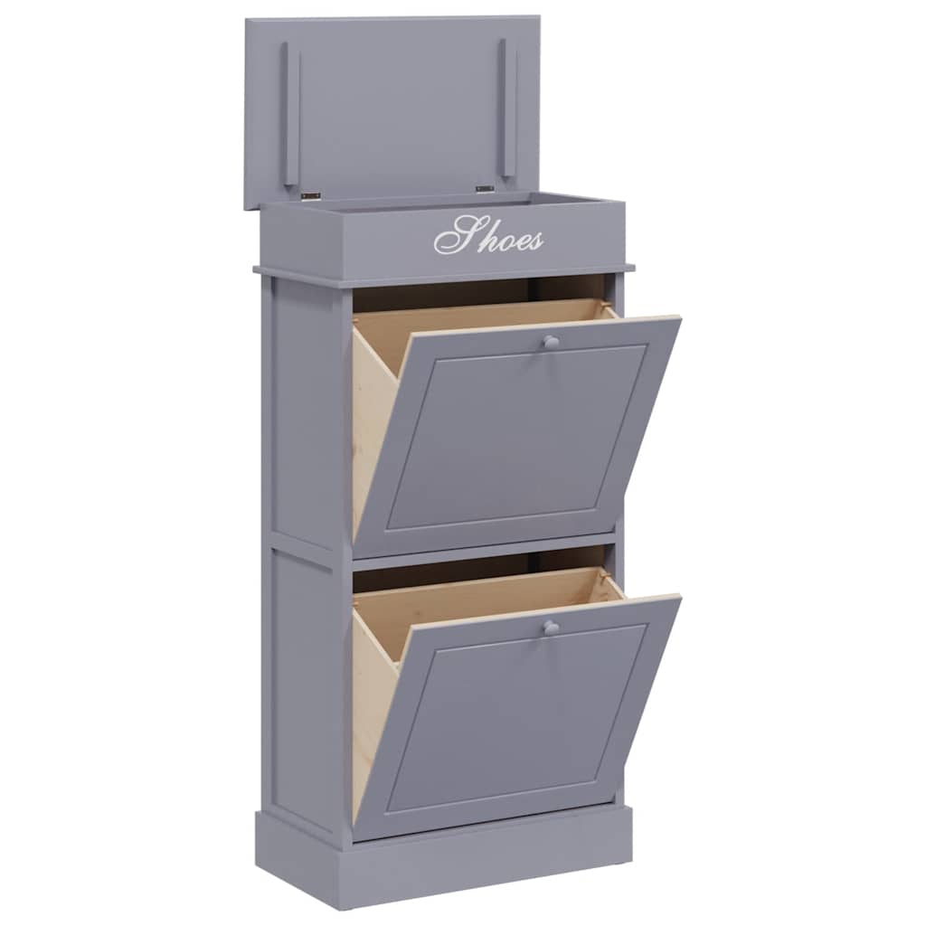 vidaXL Schoenenkast 50x28x98 cm paulowniahout grijs