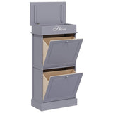 vidaXL Schoenenkast 50x28x98 cm paulowniahout grijs