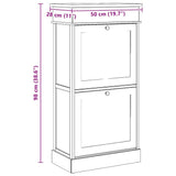 vidaXL Schoenenkast 50x28x98 cm paulowniahout grijs