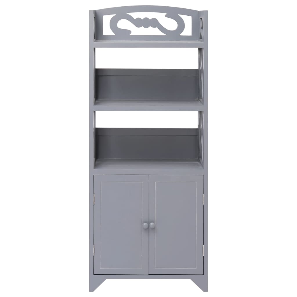 vidaXL Bathroom Cabinet 46x24x116 cm paulownia wood grey