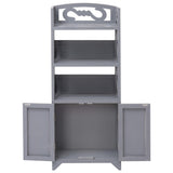 vidaXL Bathroom Cabinet 46x24x116 cm paulownia wood grey