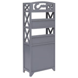 vidaXL Bathroom Cabinet 46x24x116 cm paulownia wood grey