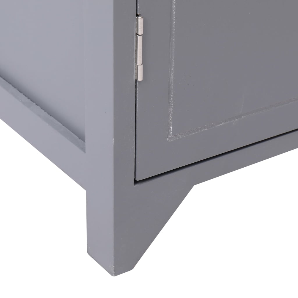 vidaXL Bathroom Cabinet 46x24x116 cm paulownia wood grey