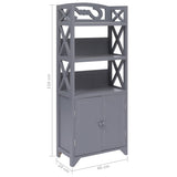vidaXL Bathroom Cabinet 46x24x116 cm paulownia wood grey