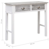 vidaXL Wandtafel 90x30x77 cm hout grijs