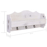 vidaXL Wandkapstok 50x10x23 cm hout wit