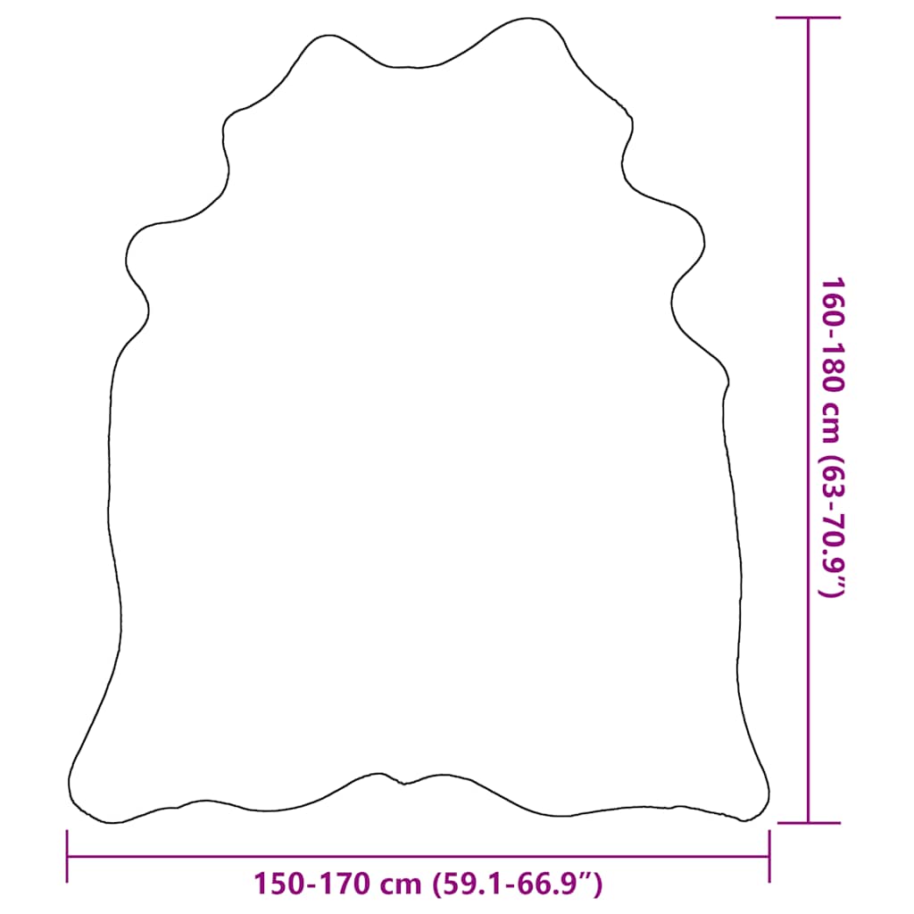 vidaXL Vloerkleed 150x170 cm echte runderhuid zwart