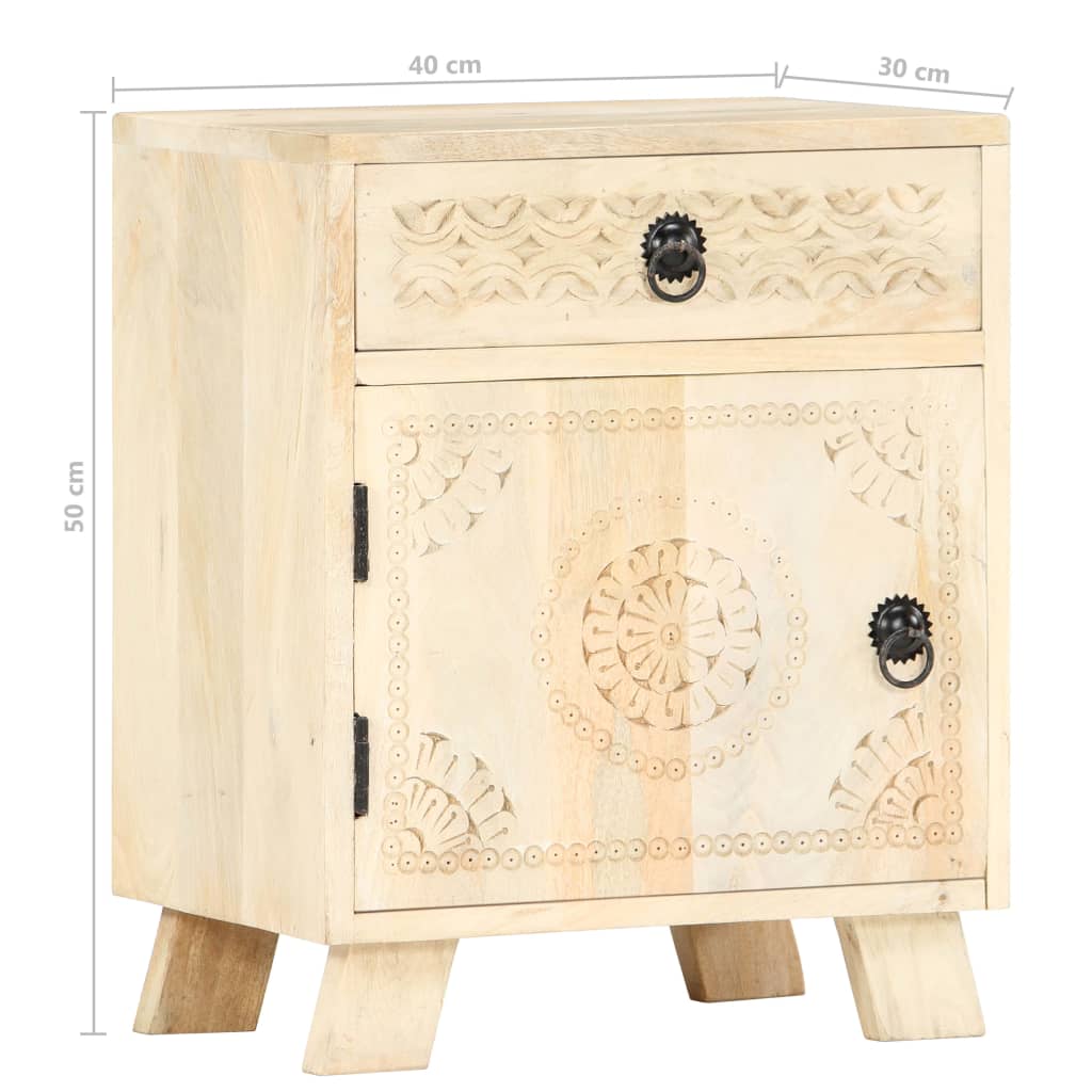 vidaXL Nachtkastje 40x30x50 cm massief mangohout