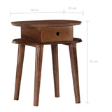 vidaXL Nightstand 50x35x55 cm Solid Acacia Wood