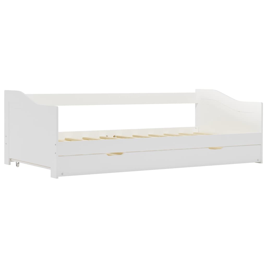 vidaXL Extendable Day Bed Solid Pine White 90x200 cm
