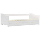 vidaXL Extendable Day Bed Solid Pine White 90x200 cm