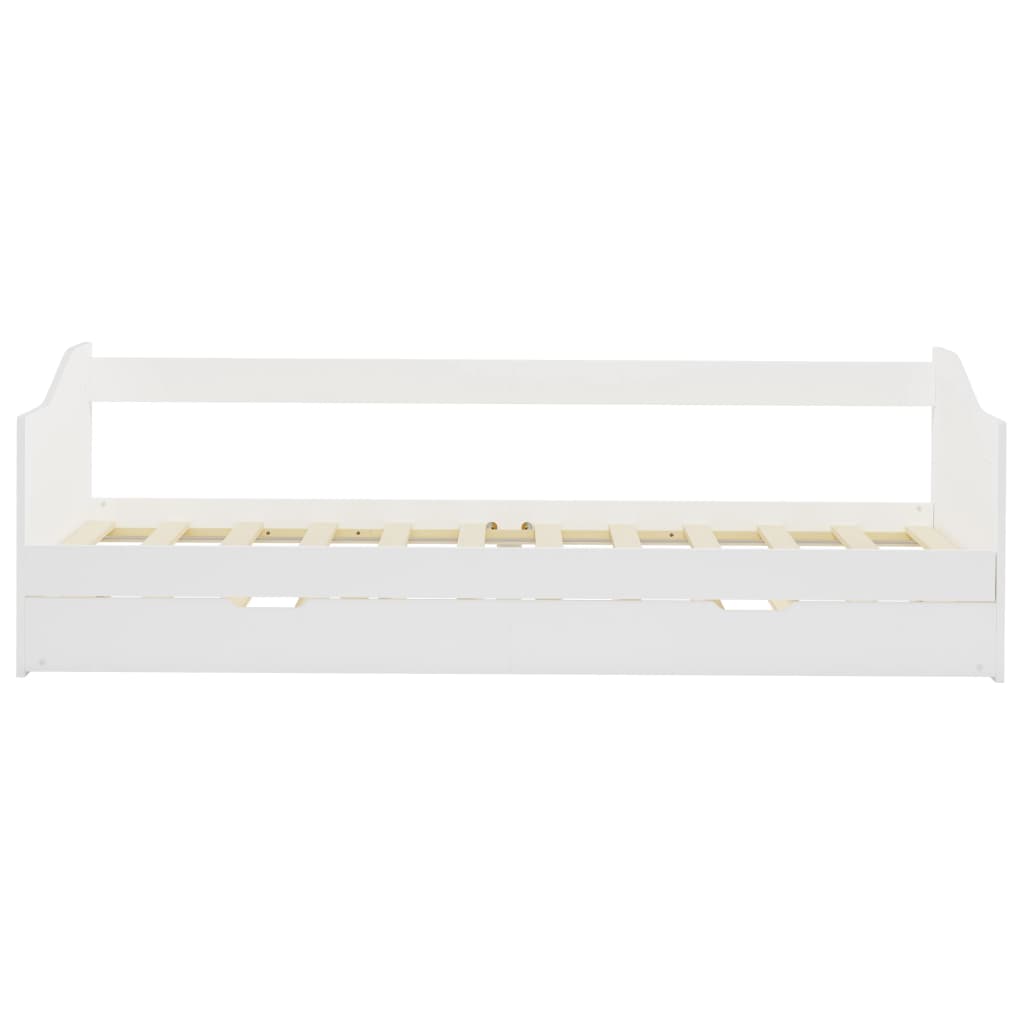 vidaXL Extendable Day Bed Solid Pine White 90x200 cm