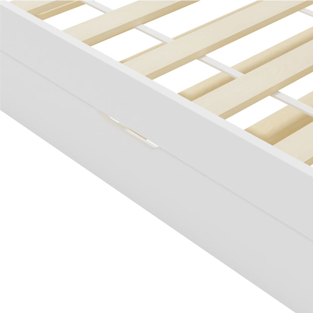 vidaXL Extendable Day Bed Solid Pine White 90x200 cm