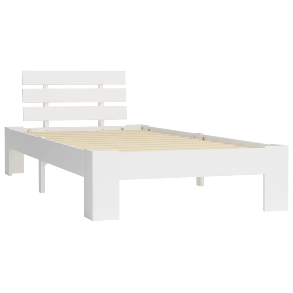 vidaXL Bed Frame Solid Pine Wood White 90x200 cm