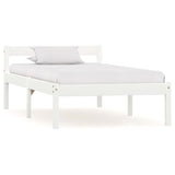 vidaXL Bed Frame Solid Pine Wood White 90x200 cm