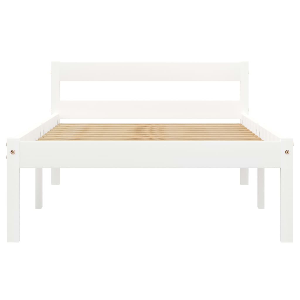 vidaXL Bed Frame Solid Pine Wood White 90x200 cm