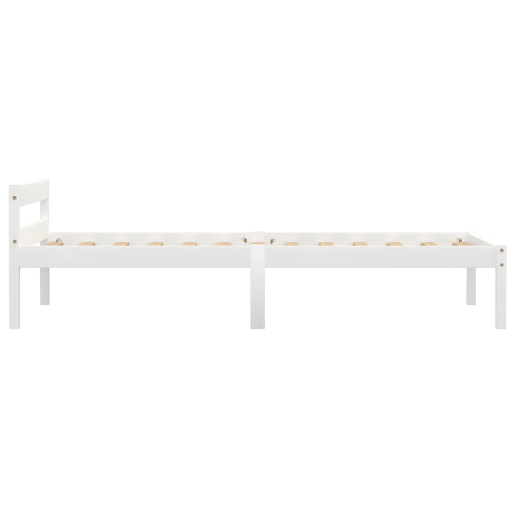 vidaXL Bed Frame Solid Pine Wood White 90x200 cm