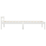 vidaXL Bed Frame Solid Pine Wood White 90x200 cm