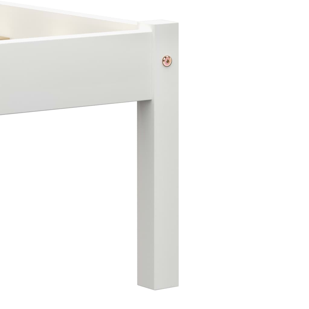 vidaXL Bed Frame Solid Pine Wood White 90x200 cm